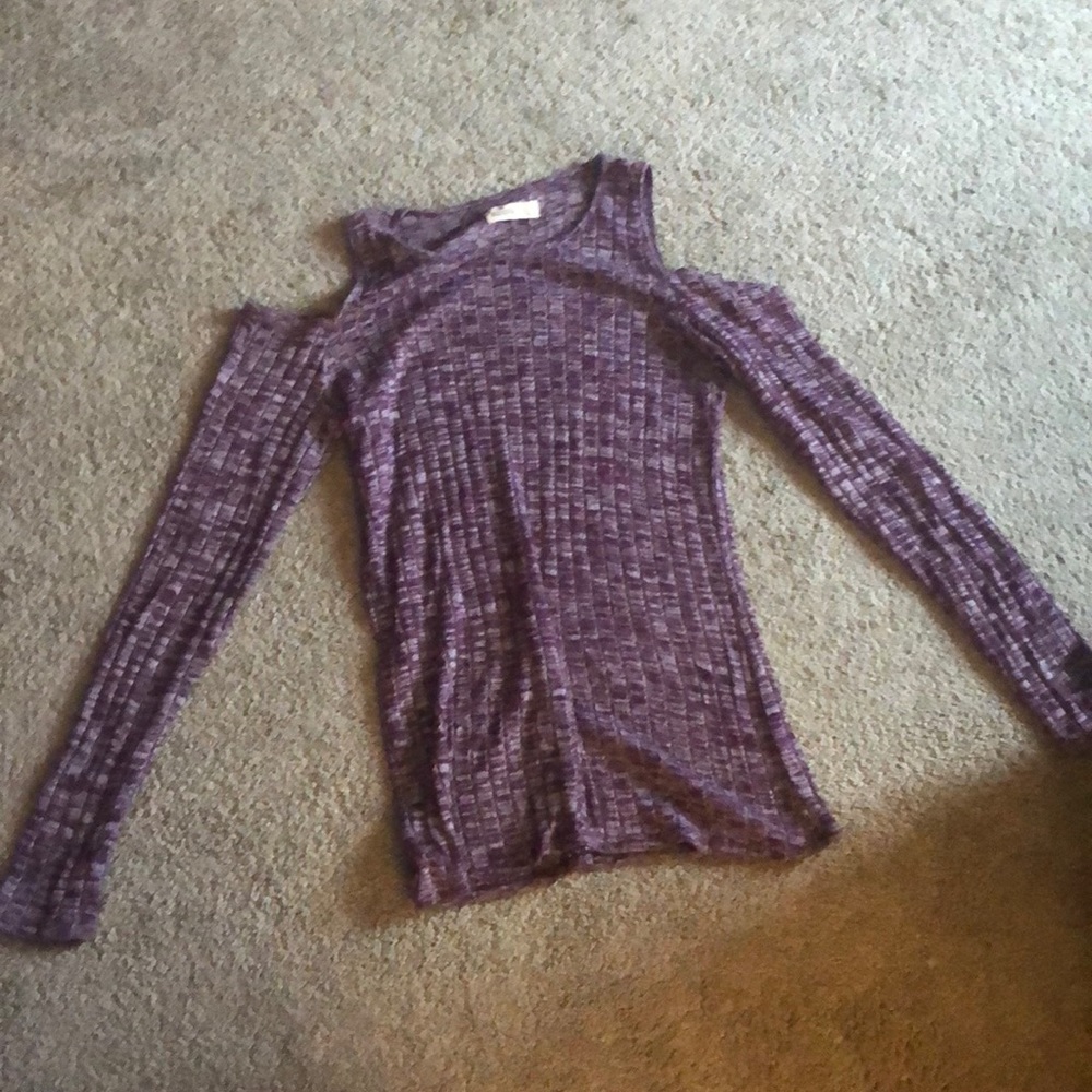 purple Hollister off shoulder sweater
